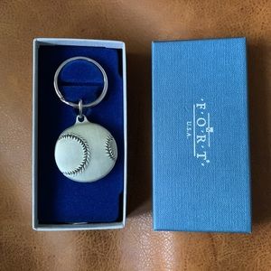 Pewter Baseball Keychain FORT USA NWT NEW